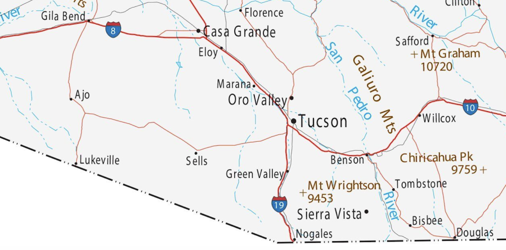 Southern Arizona Map for Surebuilt Metal Buildings Contractor